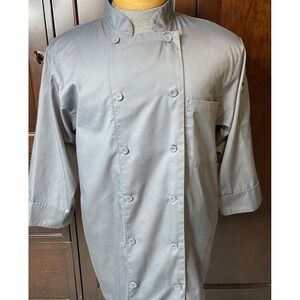 Chef Works Jacket Morocco‎ Coat Gray Medium Cook Restaurant Uniform 3/4 Sleeve